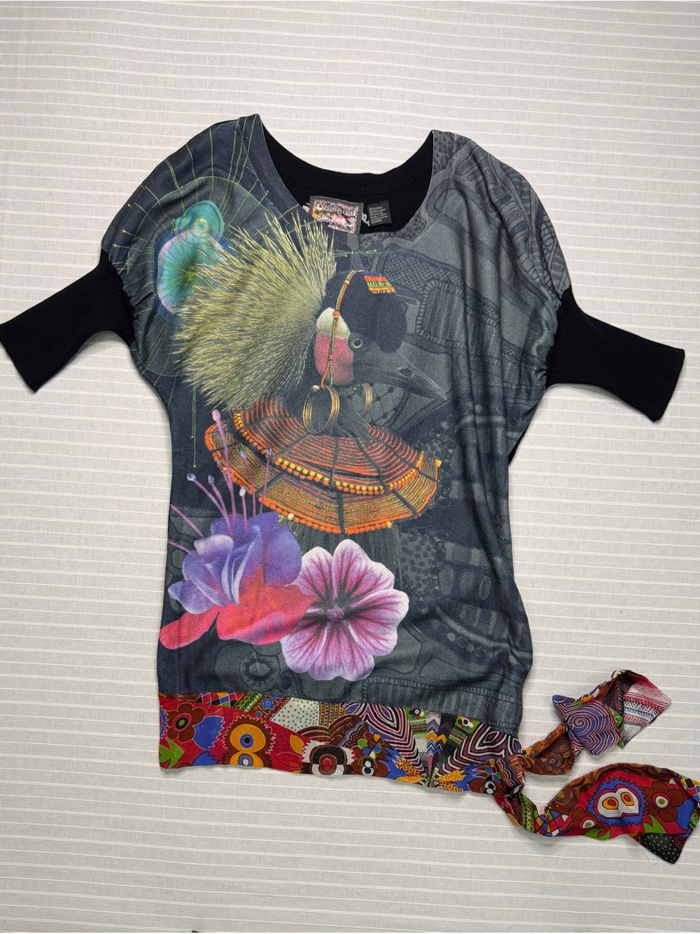 🌺 Desigual by M. Christian Lacroix Graphic Tunic Top